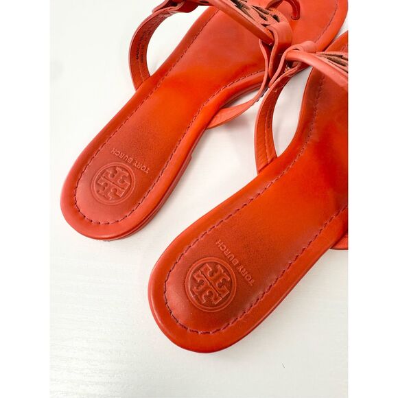 Tory Burch Miller Matte Bright Pomander Red Orange Flat Sandal 9 - Picture 7 of 8